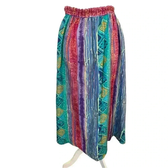 Options Melrose Vintage Silk Boho Midi Skirt - Picture 3 of 6